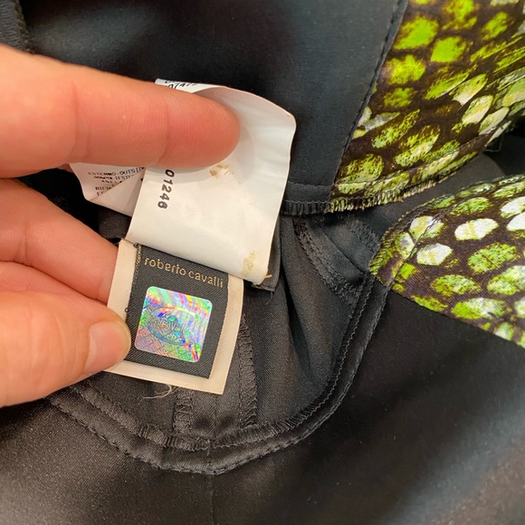 Just Cavalli Satin Low Plunge Bodycon Midi Dress - Picture 7 of 12